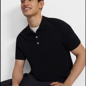 Theory Raglan-Sleeve Polo in Merino Wool